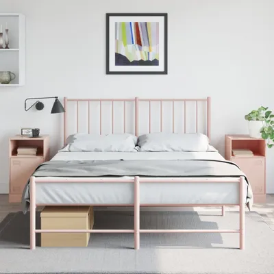 Obrázek produktu pro vidaXL Noční stolky 2 ks. Růžový 34,5x39x62 cm ocel