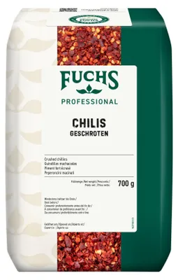 Image de Fuchs Professional Chilis concassés à l'arôme épicé, paquet de 700g