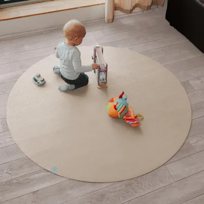 Produktbild von Runde Krabbelmatte SanoSoft " Germany" -  100 Sand / Beige 120cm