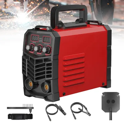 Obrázok produktu pre MMA-315 Prenosný zvárač – invertorový zvárač – dvojitý displej – 220 V – nastaviteľný prúd – kompaktný – červený