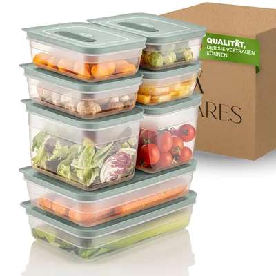 Produktbild von Viwares Aufbewahrungsboxen Set mit Ventil, Stapelbare Vorratsdosen mit Deckel, Luftdicht, BPA-frei, Kunststoffbehälter für Lebensmittel, Gemüse, Obst und Trockenware, (1,15L/2,35L/5L)