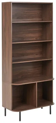 Zdjęcie produktu dla BELIANI Regał na książki 6 półek ciemnobrązowy MDF płyta wiórowa MDF żelazne nóżki