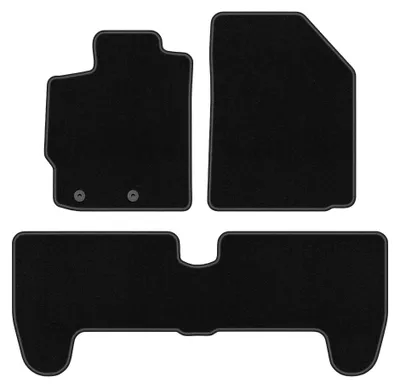 Produktbild von Velours-Fußmatten für Toyota Yaris II 2005-2011 (Schrägheck) – 3-tlg, Schwarz, passgenau – Wielganizator BASIC
