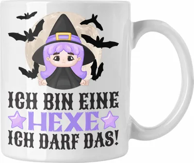 Produktbild von Trendation - Hexe Tasse Halloween Ich Bin Eine Hexe Ich Darf Das Geschenk Frauen Mama (Weiß)