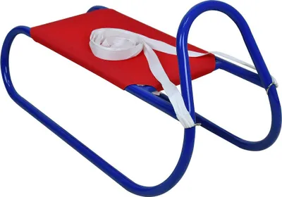 Image de Luge en métal 62 cm, rouge et bleu