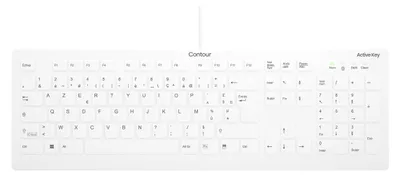 Produktbild von Contour Design Active Key AK-C8112, Volle Größe (100%), Kabelgebunden, USB, Scherenschalter, AZERTY, Weiß