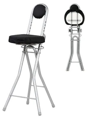 Immagine prodotto di Relaxdays, supporto per stare in piedi, altezza regolabile da 58 a 73 cm, capacità di carico di 100 kg, ideale per ufficio e casa, sedia da lavoro in piedi pieghevole, colore nero/argento