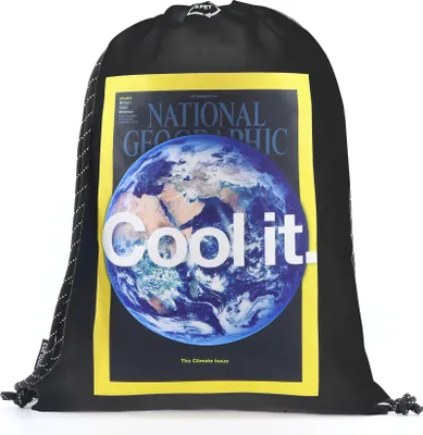 Produktbild von National Geographic Turnbeutel Earth aus recyceltem Polyester Schwarz One Size