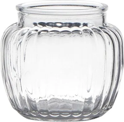 Produktbild von Glasvase Blumenvase bauchig Rillen transparent Ø 10,5x11,5 cm