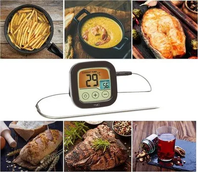 Produktbild von Digitales Grill- und Backthermometer mit Alarmfunktion, schwarz, 72mm