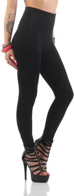 Produktbild von Damen Leggings Hochbund Bauchweg Mieder Miederhose; Schwarz XL/2XL