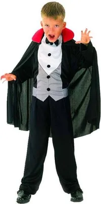 Zdjęcie produktu dla Kostium wampira na Halloween dla chłopców czarno-szaro-biały S 4-6 lat (110-120 cm)