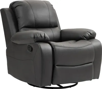 Produktbild von Relaxsessel, verstellbare Lehne & Fußstütze, drehbar, bis 150 kg, Stahlrahmen, 93x100x98cm, Schwarz