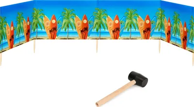 Produktbild von Garronda Strand Windschutz Sichtschutz 5m lang plus Gummihammer GAEX001