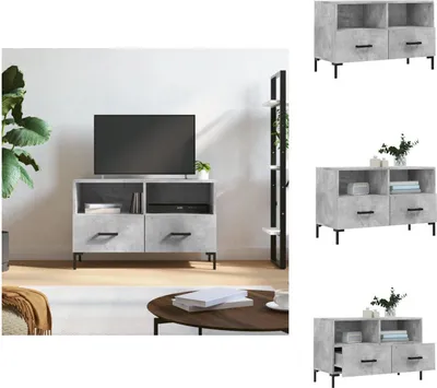Image de vidaXL Armoire TV gris béton 80x36x50 cm Bois composite - Meuble TV