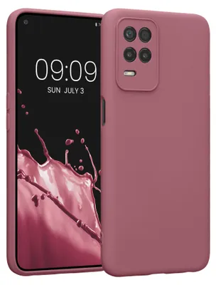 Produktbild von kwmobile Slim Case kompatibel mit Realme 8 (5G) / Narzo 30 (5G) Hülle - Handyhülle aus Silikon in Dark Rose