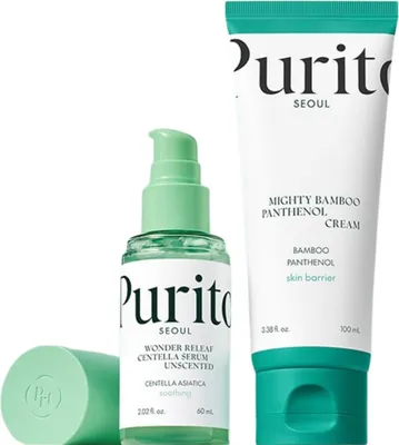 Zdjęcie produktu dla Purito Seoul Glow Duo – Centella Serum 60 ml & Mighty Bamboo Panthenol Cream 100 ml