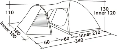 Immagine prodotto di Tenda Easy Camp Blazar 300 per 3 persone Verde