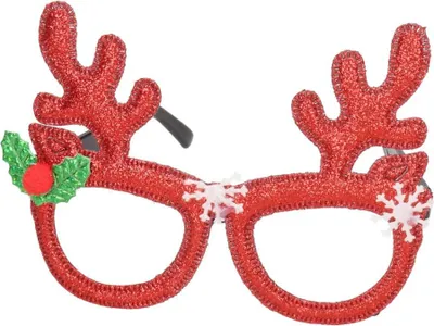 Zdjęcie produktu dla Okulary świąteczne renifer brokat zabawne