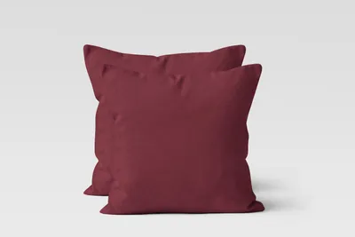 Produktbild von 2er Set Renforcé UNI Kissenhüllen 40x40 cm Kopfkissen Garnitur 100% Baumwolle Mit Reißverschluss bordeaux