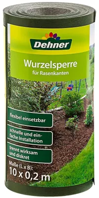 Productafbeelding van Dehner wortelbarrière voor gazonranden, afmetingen ongeveer 10 x 0,2 meter, polypropyleen, donkergroen