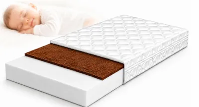Produktbild von Babymatratze 120x60 cm Kokosmatratze – Schaumstoffmatratze für Babybett, Atmungsaktiv, Hypoallergen, Waschbarer Bezug, KI-generiertes Bild