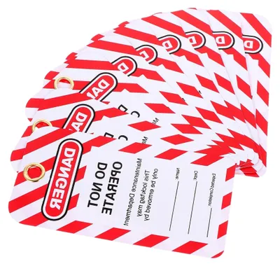 Produktbild von 10 Stück Sicherheits-Lockout-Etiketten, Fabrik-Tags, PVC, Universal