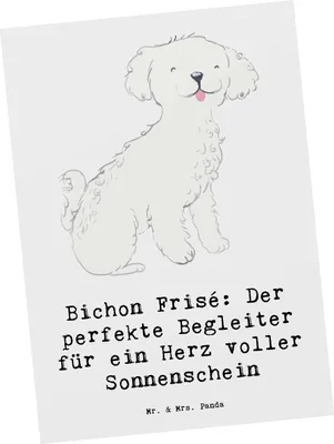 Produktbild von Mr. & Mrs. Panda Grußkarte Bichon Frisé Freude - Weiß - Geschenk, freundliche Hunde, Hunderassen, Pflege, bildkarte, Ansichtskarten, Ansichtskarte, Liebe, Zuneigung