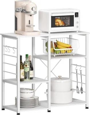 Immagine prodotto di Scaffale da cucina compatto a 6 ripiani, bianco, in metallo