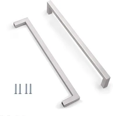 Immagine prodotto di Due maniglie argentate per porte da cucina e da camera da letto, con una distanza di 224 mm, senza tondella