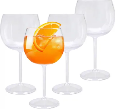 Produktbild von Mehrweg Kunststoff Gin Tonic Glas 570 ml kratzfest - 4er Set - Camping Cocktailglas wiederverwendbar