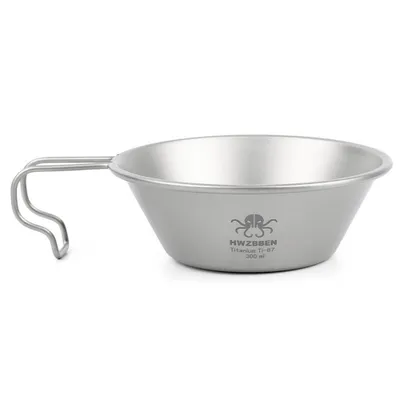 Imagen del producto de Taza de titanio, taza de titanio para camping, cuenco para mochileros, cuenco de titanio para camping, cuenco de titanio con asa, taza de titanio para camping, cuenco de titanio para actividades al aire libre