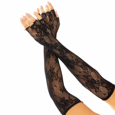 Obrázok produktu pre Leg Avenue - Kvetinové rukavice bez prstov Black