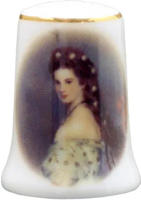 Image de Dé à coudre en porcelaine Sisi, miniature décorative de collection Reutter