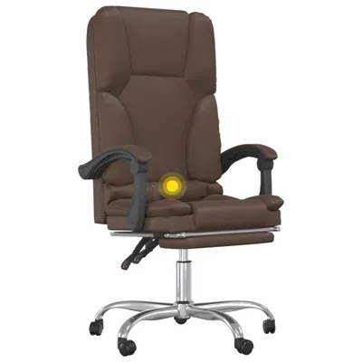 Immagine prodotto di Sedia da ufficio vidaXL con funzione massaggio, in Pelle finta marrone