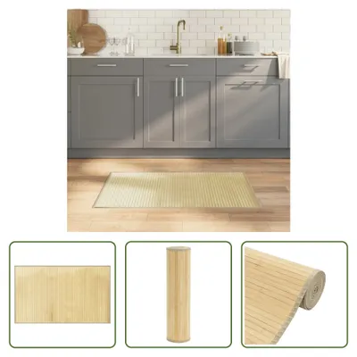 Obrázok produktu pre The Living Store Koberec obdĺžnikový svetlý prírodný 60x100 cm Bamboo