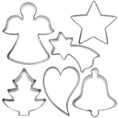 Produktbild von EkoForemki Weihnachts-Plätzchenausstecher Set Edelstahl 6 Stück
