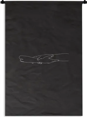Produktbild von MuchoWow® Wandteppich Wandbehang Hand - Arm - Linienkunst 60x90 cm Tapisserie Dekoration Wandtuch - Foto-Teppich - Abwaschbar