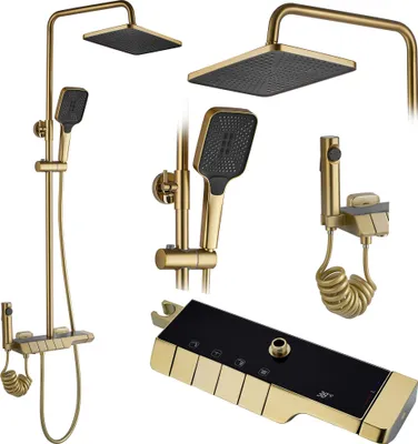 Immagine prodotto di Set Doccia Con Termostato Rea Rob Gold Brush