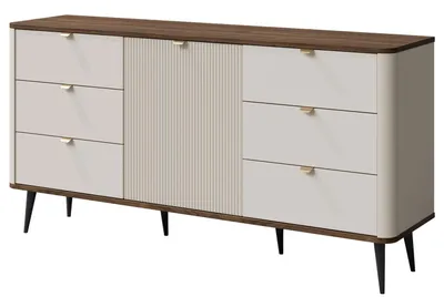Immagine prodotto di Credenza Marly cassettiera 160x40x82cm colore selezionabile 1 anta cashmere / noce