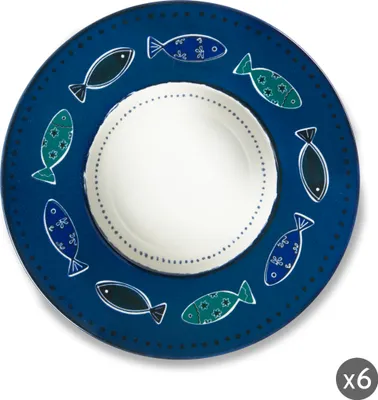 Zdjęcie produktu dla Excelsa zestaw 6 talerzy do makaronu Ocean ceramiczne 28,5 cm Kolorowe