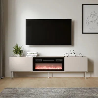 Immagine prodotto di Vermezzo - Mobile Porta tv, 200x42x57h cm Beige, un Ripiano