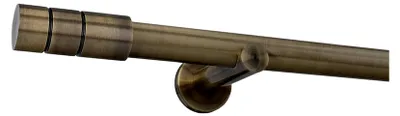 Produktbild von 25 mm Gardinenstange 1-läufig Wandmontage Messing Antik 140 cm