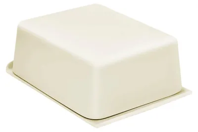 Productafbeelding van Magu Natur-Design botervoorraadbakje, beige, gemaakt van een polymeer van natuurlijke materialen. Botervoorraadbakje met deksel, 14,9 x 9,9 x 5,6 cm
