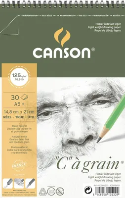 Produktbild von CANSON Zeichenpapier-Spiralblock "C" à grain A5 125 g/qm 30 Blatt