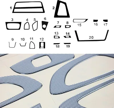 Zdjęcie produktu dla Dekoracja wnętrza kokpitu do BMW serii 3 F30 2012-2019 o wyglądzie karbonu 20szt