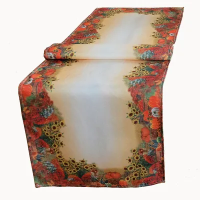 Produktbild von Tischdecke mit Druckmotiv Kürbis und Sonnenblumen 85 x 85 cm