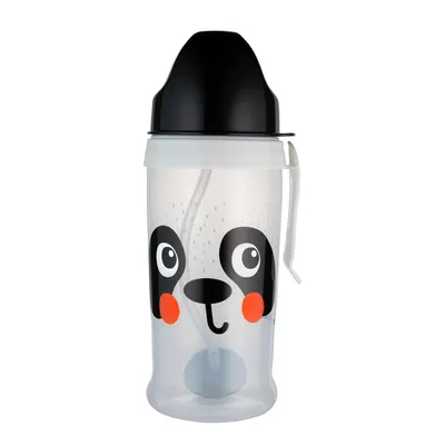 Produktbild von Canpol babies Trinkbecher für Kinder mit Strohhalm und Gewicht BabiesBoo Panda 9 m+ 350 ml 56/510_whi