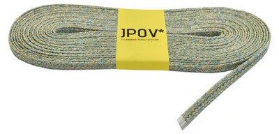 Geflochtenes Kordel, 10 m, 1 cm breit, blau-gold, Jute-Lurex-Mix