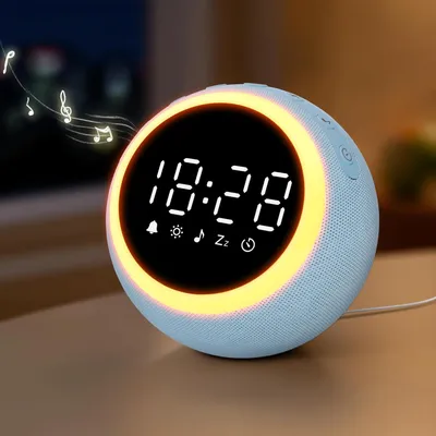 Produktbild von Digitaler Wecker mit Weißem Rauschen, 25 Entspannungstönen, Nachtlicht, Timer, Snooze, Lautstärke & Helligkeit einstellbar